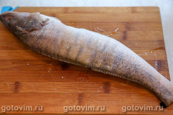Судак с апельсинами, запеченный в пергаменте