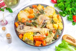 Курица в кефире с овощами Курица в кефире с овощами
