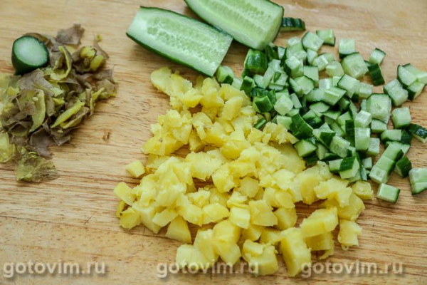 Картофельный салат со свежими огурцами Картофельный салат со свежими огурцами