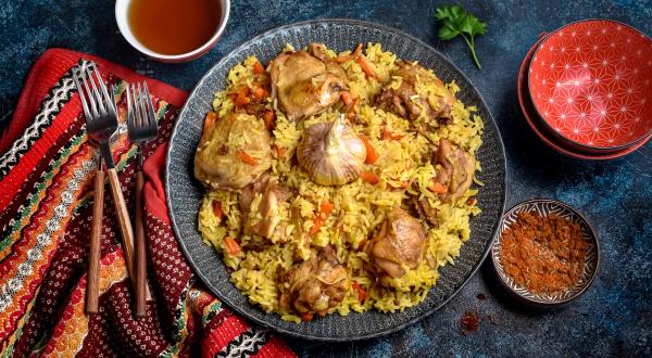 Плов с курицей в духовке, пошаговый рецепт с фото на 687 ккал