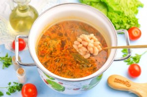 Постный суп с фасолью Постный суп с фасолью